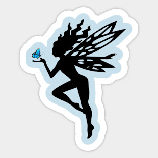 Fairy with Blue Butterfly Sticker